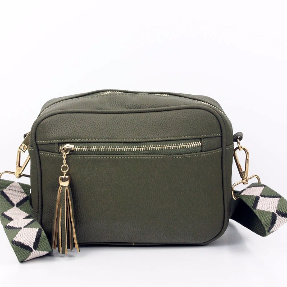 OLIVE DIAMOND CROSSBODY W/ GUITAR STRAP